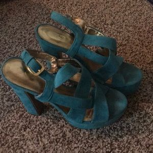 Women’s blue platforms